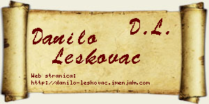 Danilo Leskovac vizit kartica